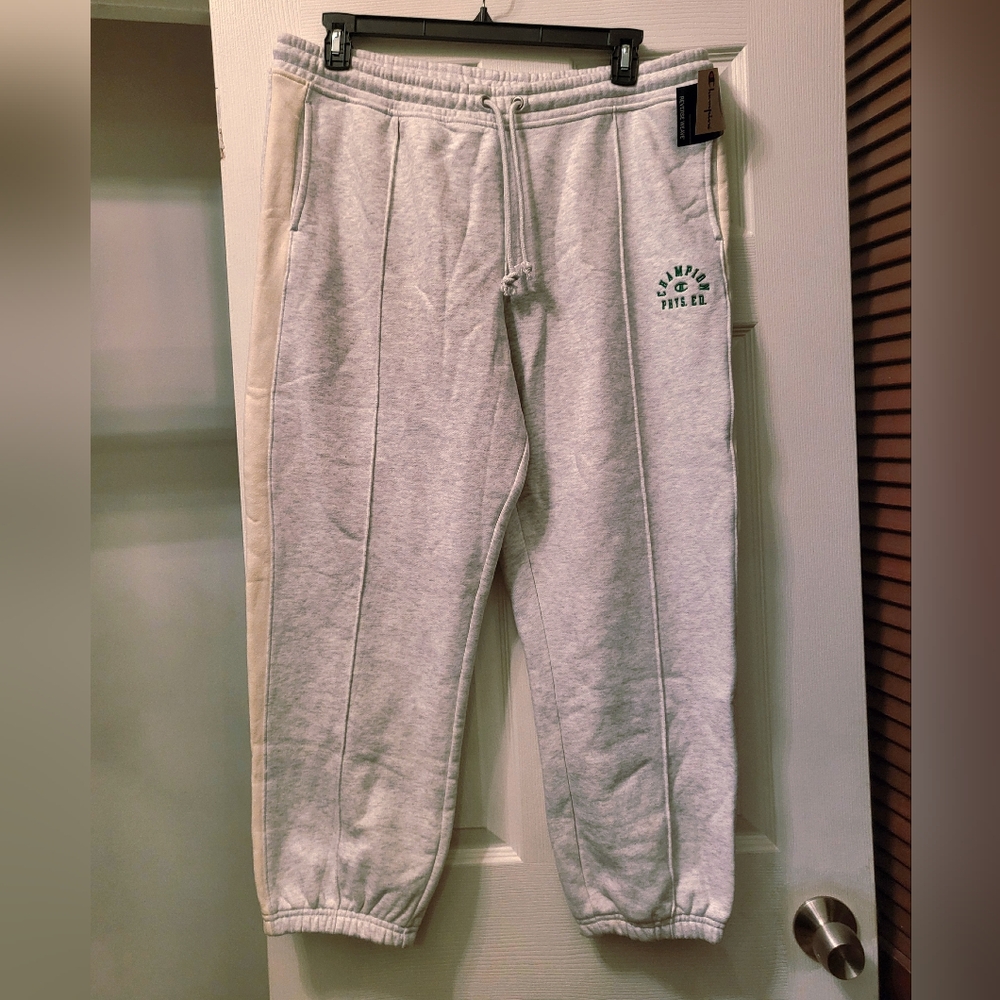 Champion Reverse Weave Sweatpants- Light Gray/Green XL